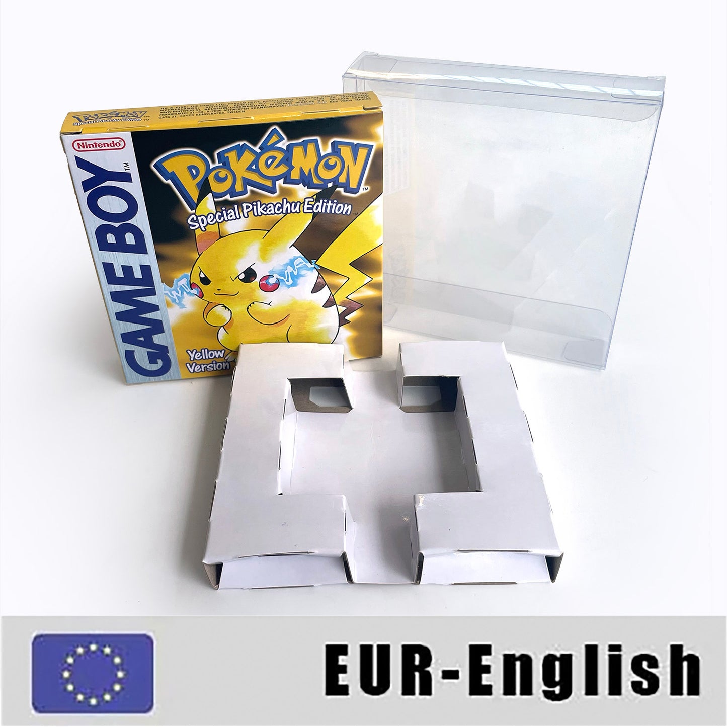 GBC game EUR english pokemon yellow version Nintendo Battery save NO RTC flash pokemon giallo cartridge tray box gbc game boy color