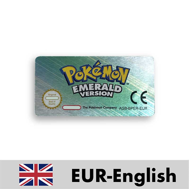 USA FRA NOE ESP ITA EUR Pokemon Emerald Sapphire Leafgreen Ruby Firered Metallic FoilFinish Box Trey Manual label for GBA