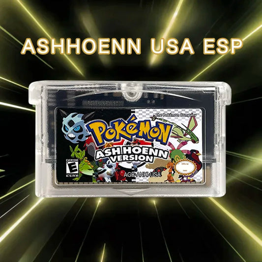 USA ESP Pokemon ash hoenn version 1 M Flash cart game Cartridge Rom Hack Spanish English for GBA