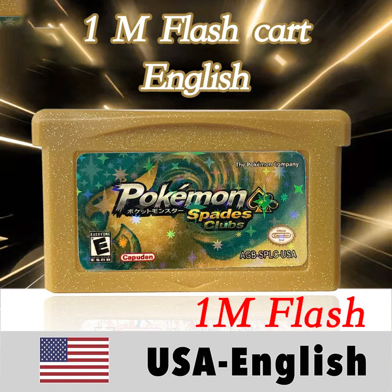 USA English  1 M Flash cart Pokemon moemon FIRERED GAIA MY ASS ash hoenn firered rocket CLOVER GBA Rom Hack Game Cartridge