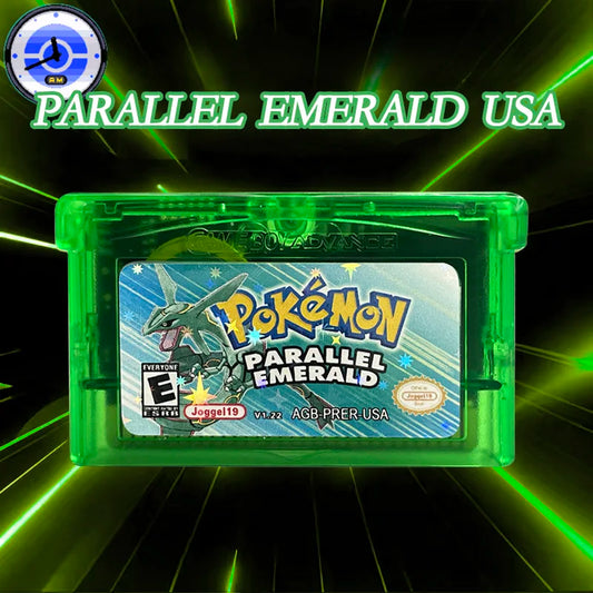 USA VERSION GBA Game Pokemon PARALLEL EMERALD V1.22 RTC Flash cart Real Time Clock GAME Cartridge Rom Hack English