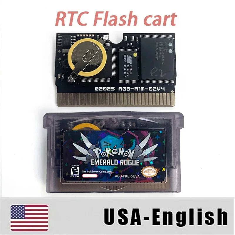 GBA Game USA ESP pokemon scorched silver radical red team rocket light platinum dark worship Cartridge Card Rom Hack ENGLISH