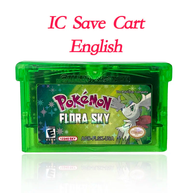 GBA Game USA Pokemon FLORA SKY liquid crystal shiny gold sigma gaia dark worship Cartridge Game Console Card Rom Hack English