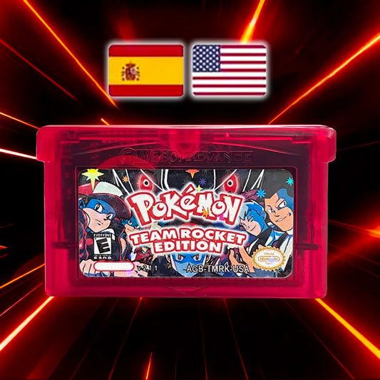 USA ESP RTC Flash cart Real Time Clock Pokemon team rocket edition Nintendo GBA Game Cartridge Video Console Rom Hack English Spanish
