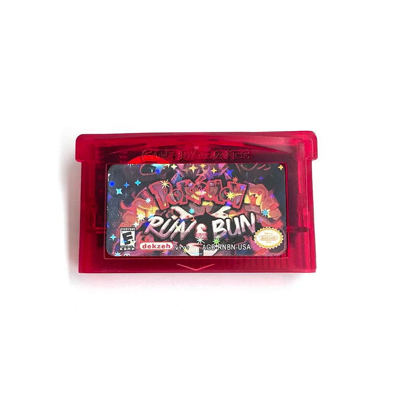 USA VERSION GBA Game Pokemon Run & Bun (v1.07) RTC Flash cart Real Time Clock GAME Cartridge Rom Hack English