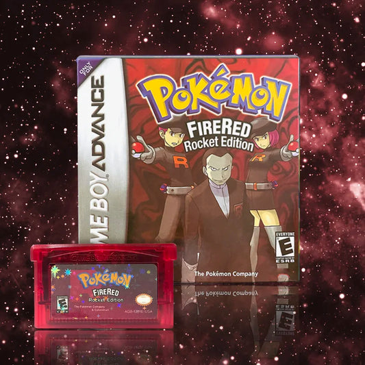 USA ESP Pokemon firered rocket (v1.02).gba 1M Flash cart GBA Game Cartridge Rom Hack Spanish English