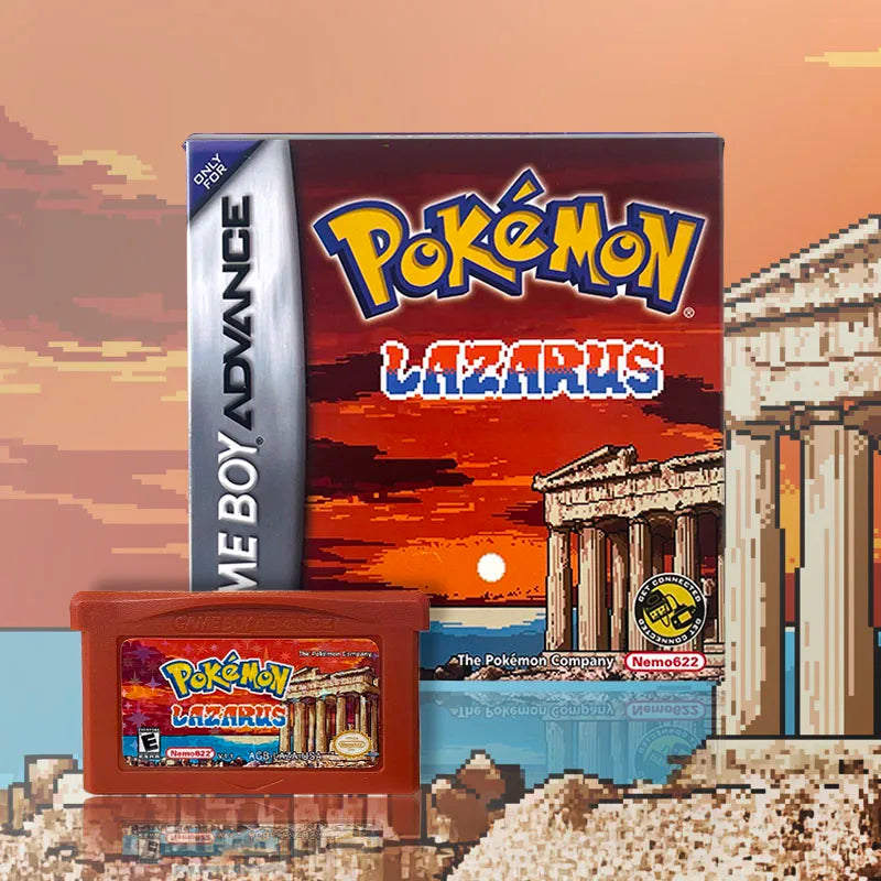 Pokemon lazarus Rom Hacks with box English V1.1 RTC Flash cart Game Cartridge