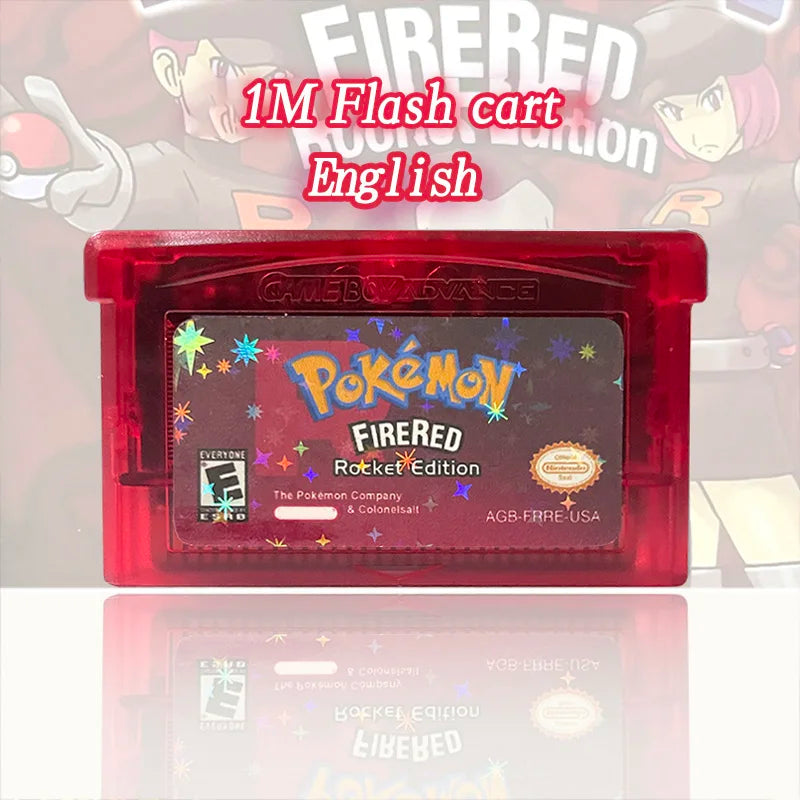 Pokemon firered rocket USA ESP 1M Flash cart GBA Nintendo Game Cartridge Video Game  Rom Hack Spanish English