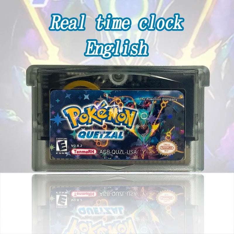 GBA Game USA ESP pokemon quetzal Odyssey radical red dark worship flora sky scorched Cartridge Card Rom Hack English Spanish