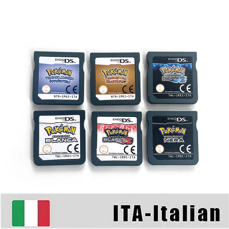 USA FRA ITA NOE ESP Pokemon HeartGold SoulSilver Black 1 2 White 1 2 Game Cartridge for DS NDS 3DS