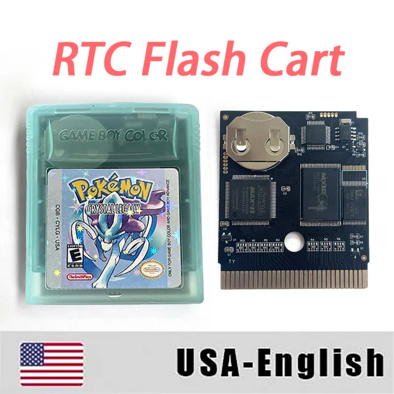 USA RTC Flash Cart Pokemon crystal legacy yellow legacy special eevee Battery Save Real Time Clock game cartridge for gbc gameboy Color