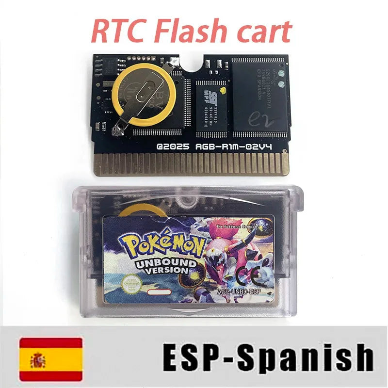 GBA Game USA ESP pokemon scorched silver radical red team rocket light platinum dark worship Cartridge Card Rom Hack ENGLISH