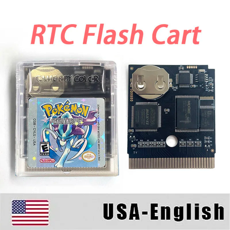 USA RTC Flash Cart Pokemon crystal legacy yellow legacy special eevee Battery Save Real Time Clock game cartridge for gbc gameboy Color