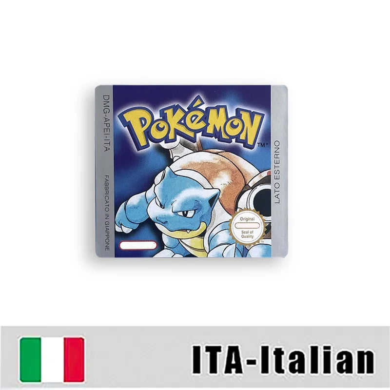 Pokemon Yellow Blue Red Crystal Silver Gold Green USA EUR FRA ESP NOE ITA Metallic Label Sticker for GBC