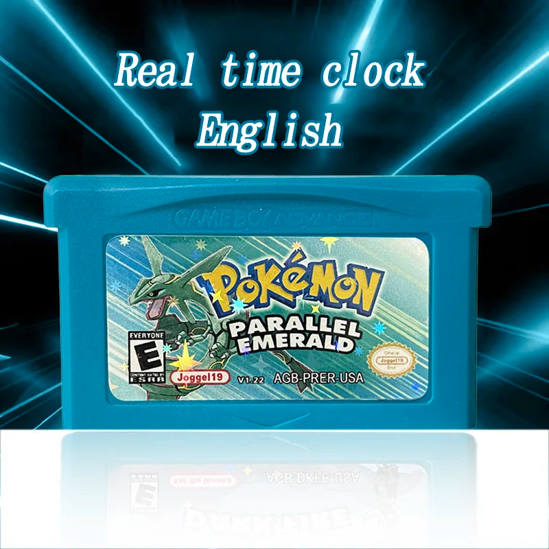 USA VERSION GBA Game Pokemon PARALLEL EMERALD V1.22 RTC Flash cart Real Time Clock GAME Cartridge Rom Hack English