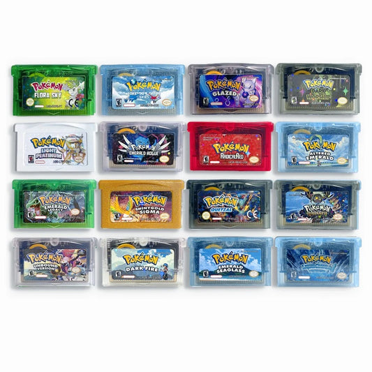 GBA Game USA ESP pokemon scorched silver radical red team rocket light platinum dark worship Cartridge Card Rom Hack ENGLISH