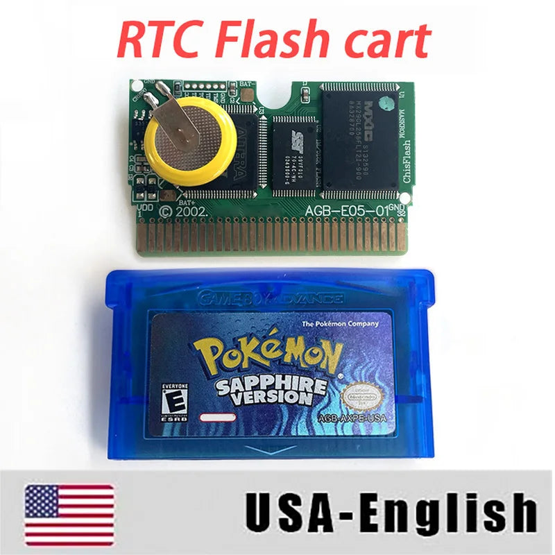 pokemon Sapphire version cartridge with box manual for gba game boy advance