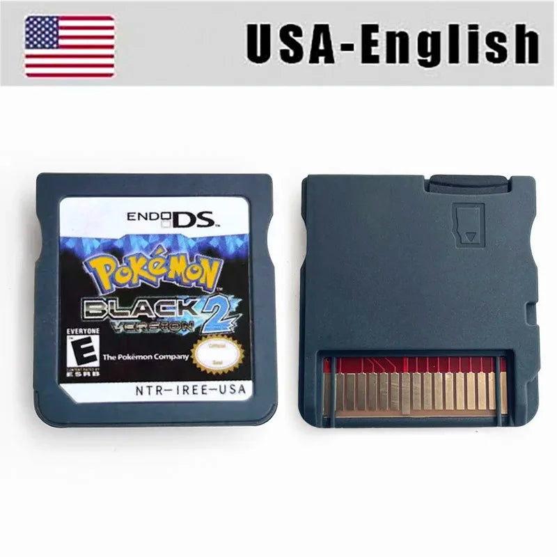 USA FRA ITA NOE ESP Pokemon HeartGold SoulSilver Black 1 2 White 1 2 Game Cartridge for DS NDS 3DS