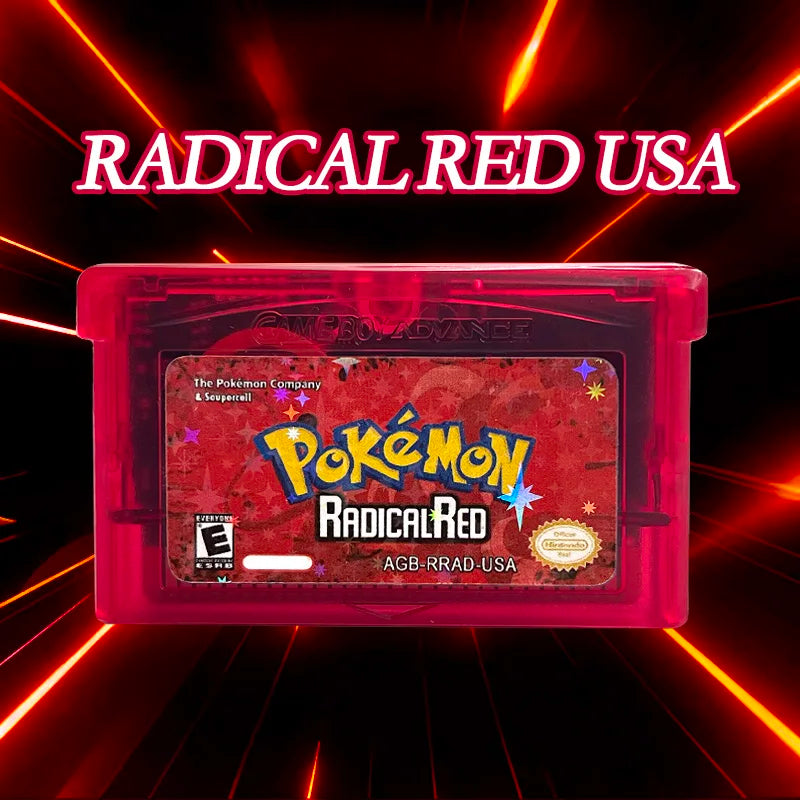 Pokemon RADICAL RED USA RTC Flash cart GBA Nintendo Game Cartridge Video Console Card Rom Hack English
