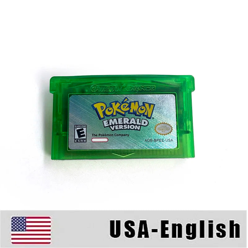 pokemon emerald version cartridge with tray box manual for gba game boy advance