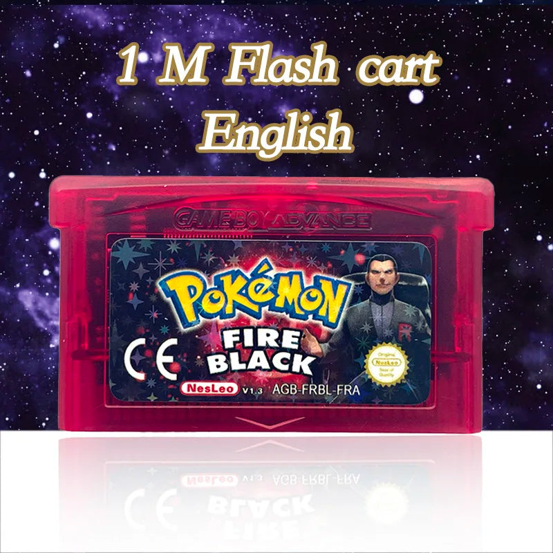 FRA Version Pokemon CHROME ECLAT POURPRE 2.0 FIRE BLACK 1.3 1 M Flash cart GBA Game Cartridge Video Game Console for gba Rom Hack French