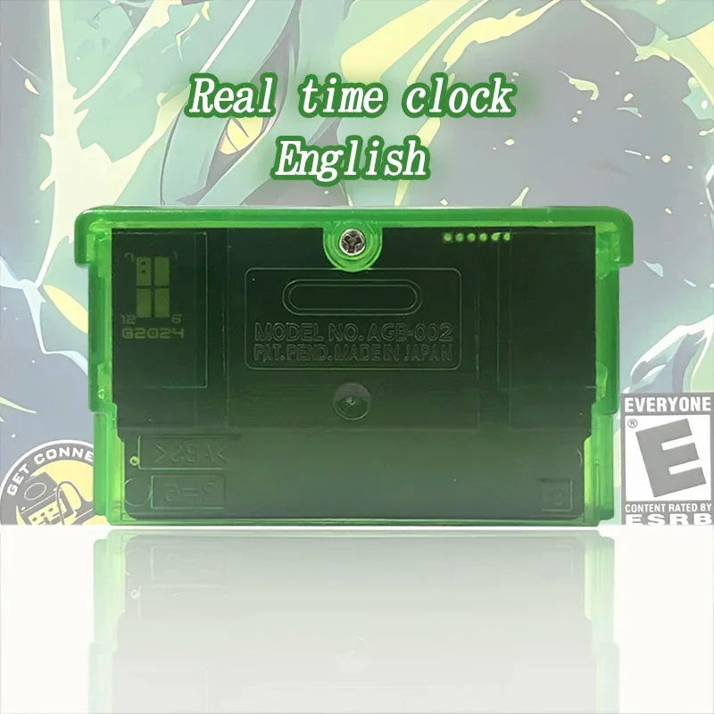 USA English RTC Flash cart pokemon Emerald Legacy v1.1.4 Real Time Clock Flash cart Box with Tray Game Cartridge for GBA