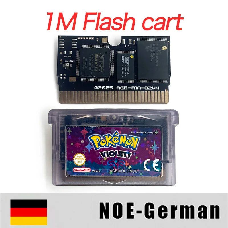 NOE German RTC cart 1M Flash Pokemon coltan violett zoisit sovereign of the skies nacht schwarz GBA GameCartridge Rom Hack