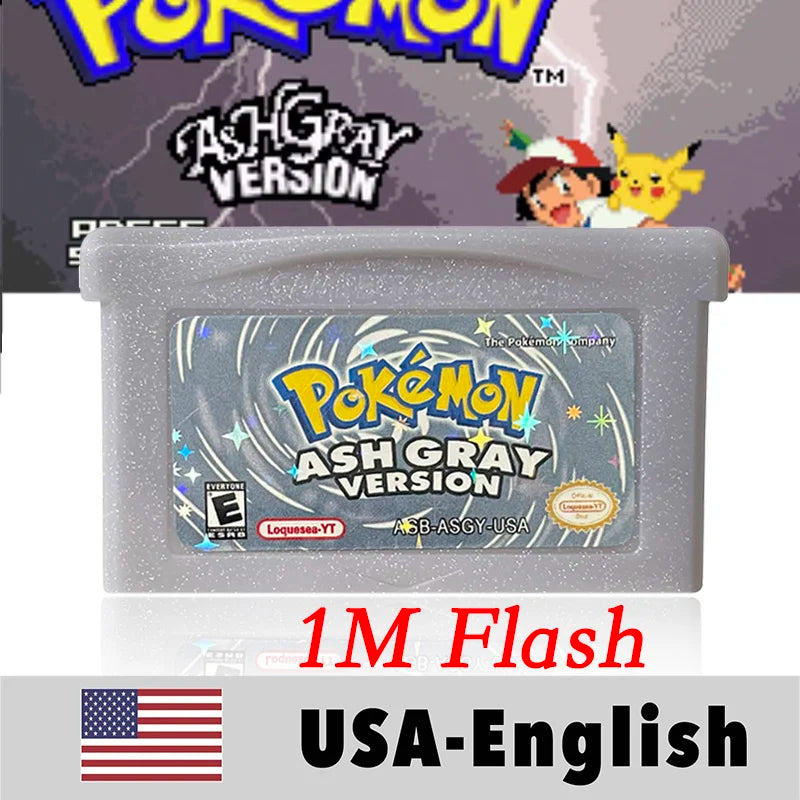 USA English  1 M Flash cart Pokemon moemon FIRERED GAIA MY ASS ash hoenn firered rocket CLOVER GBA Rom Hack Game Cartridge