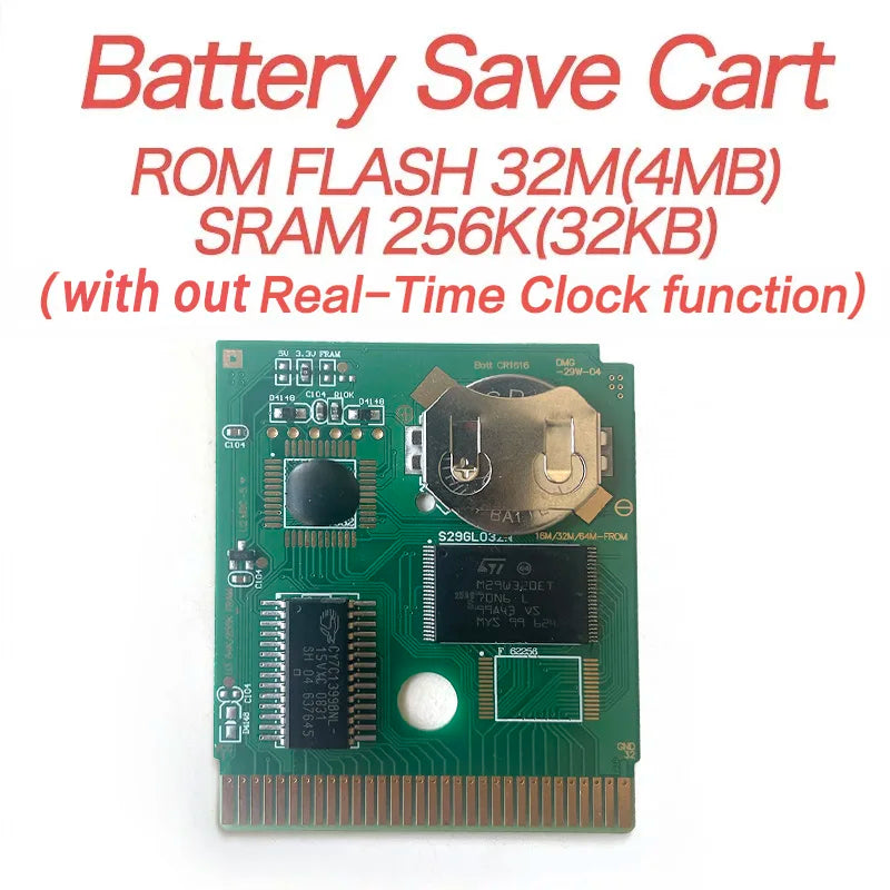USA RTC Flash Cart Pokemon crystal legacy yellow legacy special eevee Battery Save Real Time Clock game cartridge for gbc gameboy Color