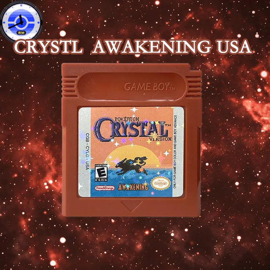 GBC Game USA Pokemon Crystal awakening v1.2.8 RTC Flash cart Real Time Clock Cartridge Video Game Console Card Rom Hack English
