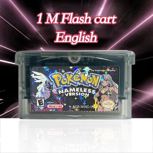 USA Version Pokemon NAMELESS version 5.36.gba 1 M Flash cart GBA Game Cartridge Video Rom Hack English