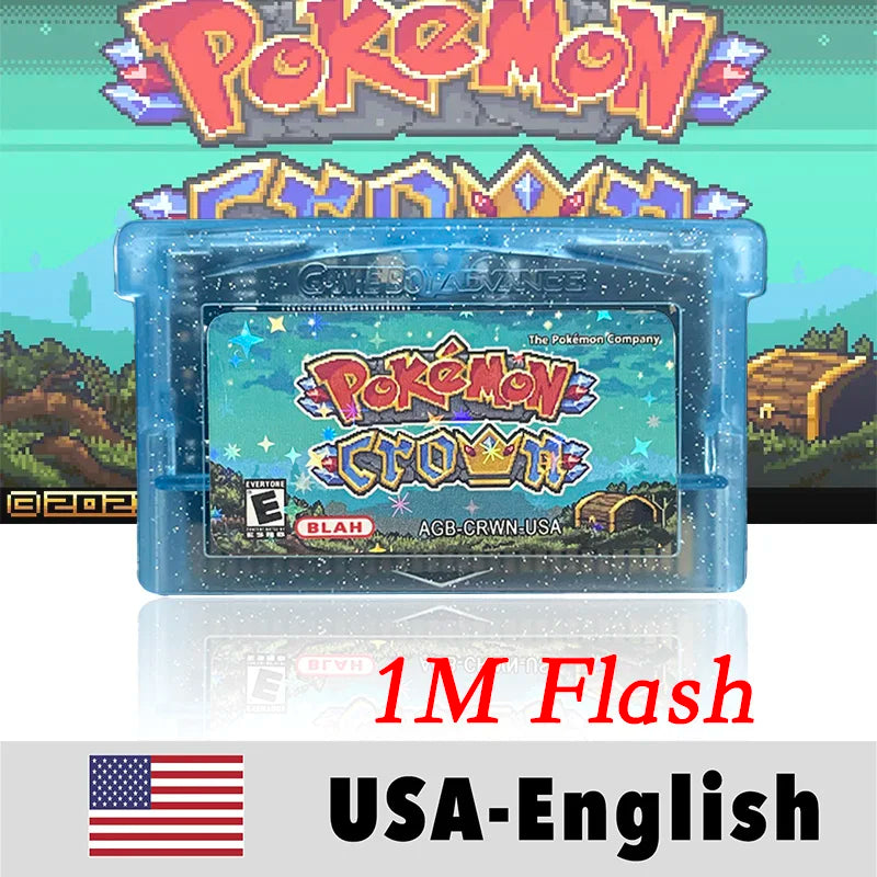 USA English  1 M Flash cart Pokemon moemon FIRERED GAIA MY ASS ash hoenn firered rocket CLOVER GBA Rom Hack Game Cartridge