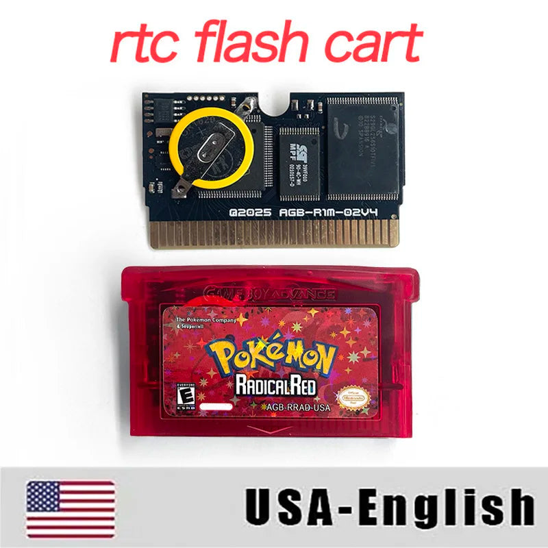 GBA Game USA ESP pokemon scorched silver radical red team rocket light platinum dark worship Cartridge Card Rom Hack ENGLISH