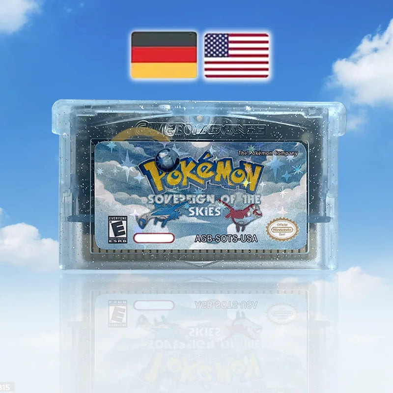Pokemon Sovereign of the skies USA NOE Version RTC Flash cart GBA Nintendo Game Cartridge Rom Hack German English