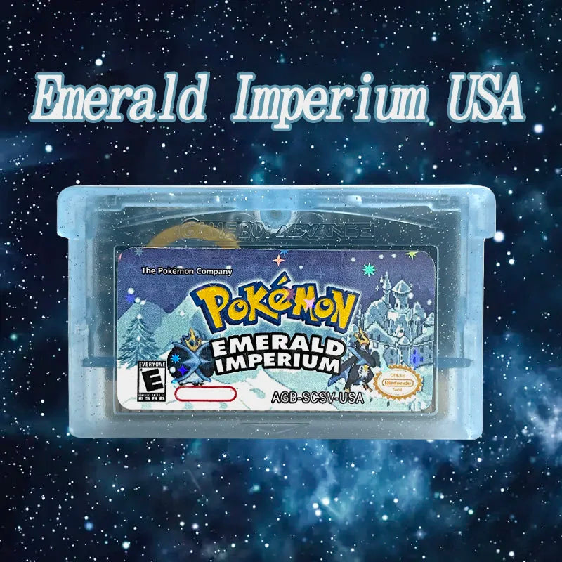 GBA Game USA Version RTC Flash cart Real Time Clock Pokemon emerald imperium Nintendo Cartridge Video Console Card Rom Hack English