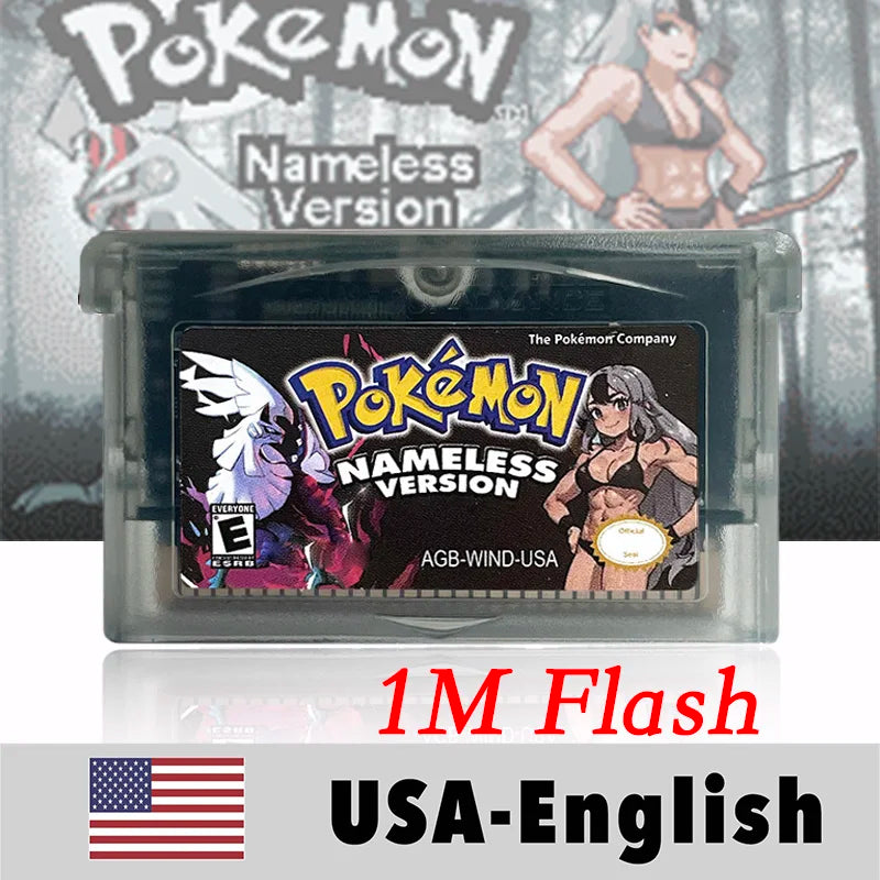 USA English  1 M Flash cart Pokemon moemon FIRERED GAIA MY ASS ash hoenn firered rocket CLOVER GBA Rom Hack Game Cartridge