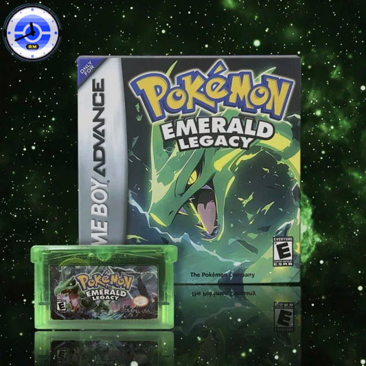 USA English RTC Flash cart pokemon Emerald Legacy v1.1.4 Real Time Clock Flash cart Box with Tray Game Cartridge for GBA