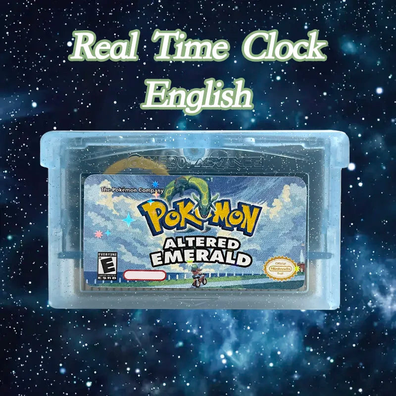 Pokemon altered emerald USA RTC Flash cart GBA Nintendo Game Cartridge Video Console Card Rom Hack English