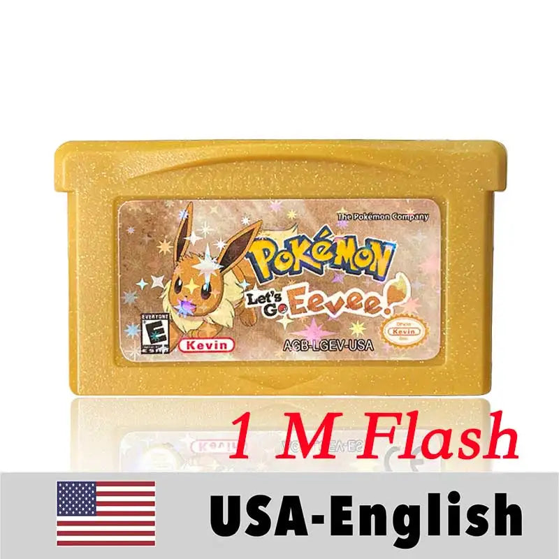 pokemon Let's Go Eevee pikachu (1 M Flash) Cartridge for GBA