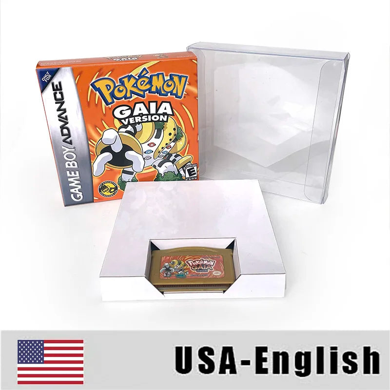 Pokemon GAIA USA ESP 1 M Flash cart GBA Nintendo box trey Game Cartridge Video Game Card Rom Hack Spanish English