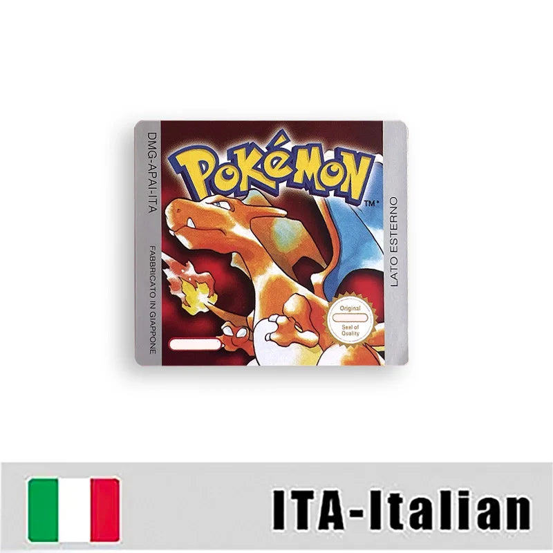 Pokemon Yellow Blue Red Crystal Silver Gold Green USA EUR FRA ESP NOE ITA Metallic Label Sticker for GBC