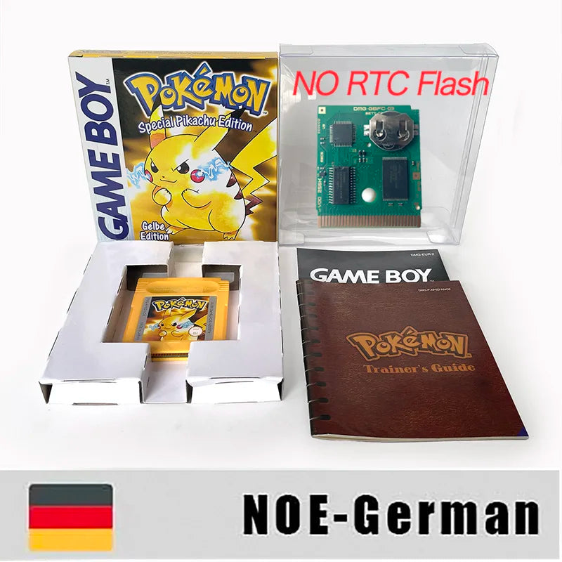 USA ITA NOE FRA ESP pokemon Gold silver RTC NO RTC Flash cart sealed 16 bit box tray manual Game Cartridge for GBC