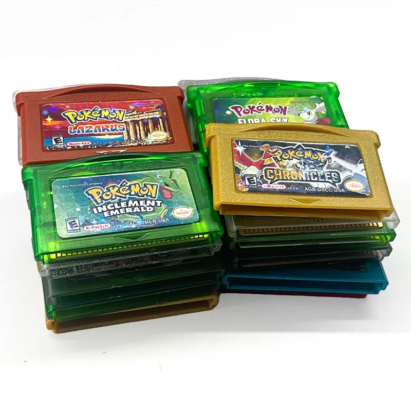 USA English RTC Flash Cart Pokemon Altered Emerald Odyssey GLAZED Flora Sky quetzal pisces Game Cartridge Card Rom Hack for Gba