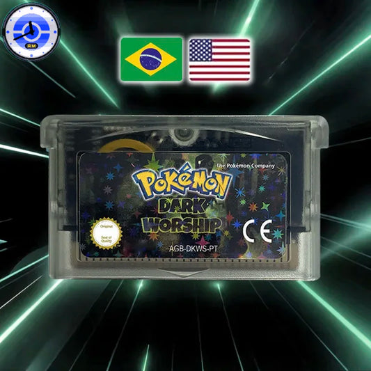 GBA Game Pokemon dark worship USA PT Version RTC Flash cart  Cartridge Video Console Card Rom Hack Portuguese English