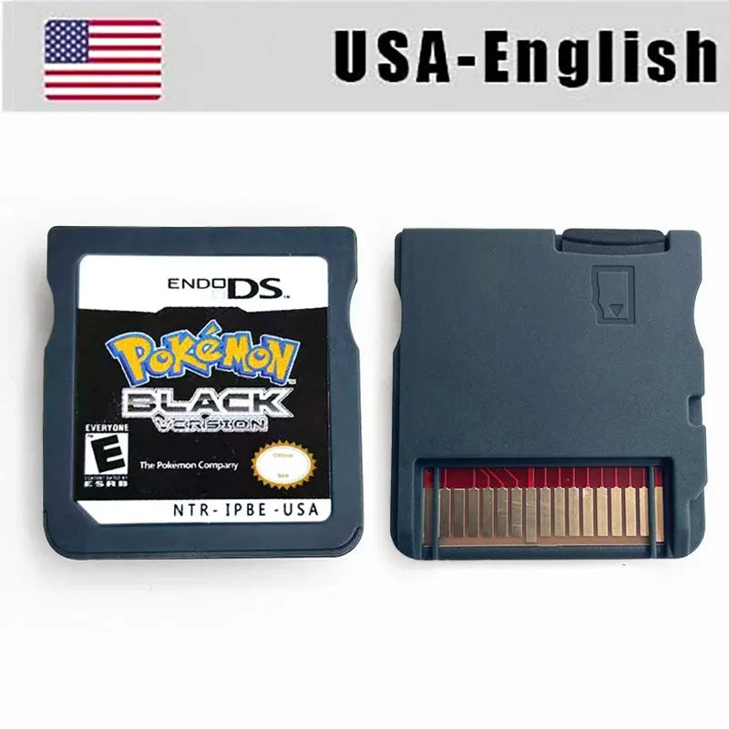 USA FRA ITA NOE ESP Pokemon HeartGold SoulSilver Black 1 2 White 1 2 Game Cartridge for DS NDS 3DS