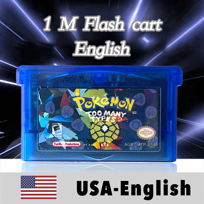 USA English  1 M Flash cart Pokemon moemon FIRERED GAIA MY ASS ash hoenn firered rocket CLOVER GBA Rom Hack Game Cartridge