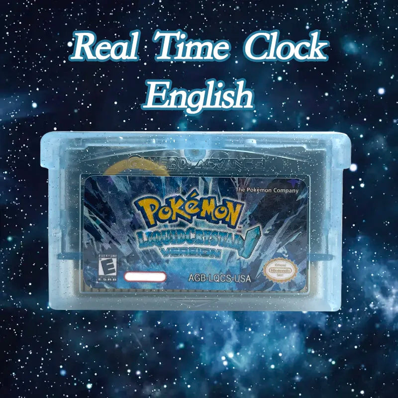 USA RTC Flash cart Pokemon liquid crystal version GBA Nintendo Game Cartridge Video Rom Hack English
