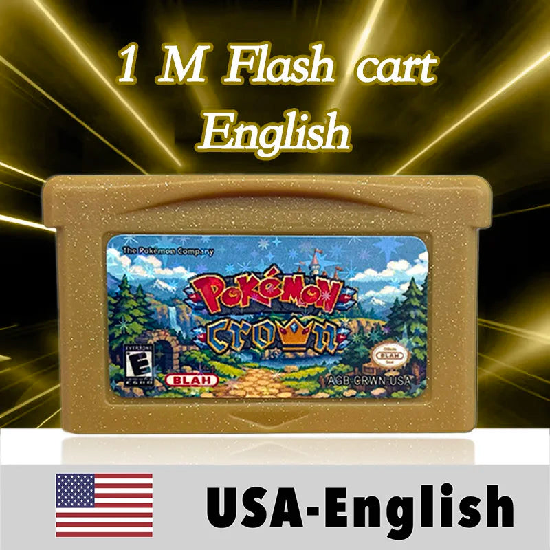 USA English  1 M Flash cart Pokemon moemon FIRERED GAIA MY ASS ash hoenn firered rocket CLOVER GBA Rom Hack Game Cartridge