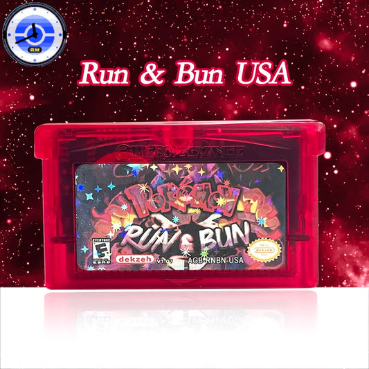 USA VERSION  English GBA Game Pokemon Run & Bun V 1.07 RTC Flash cart Real Time Clock GAME Cartridge Rom Hack FOR GBA