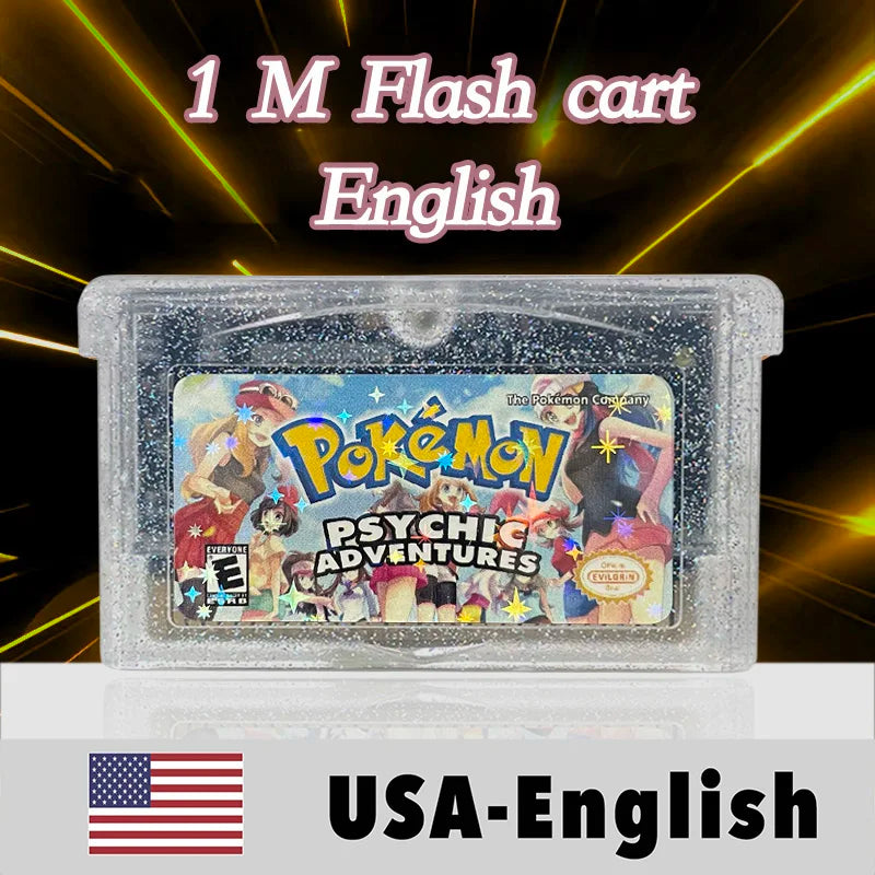USA English  1 M Flash cart Pokemon moemon FIRERED GAIA MY ASS ash hoenn firered rocket CLOVER GBA Rom Hack Game Cartridge